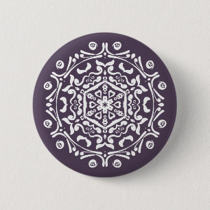 Plum Mandala 6 Cm Round Badge