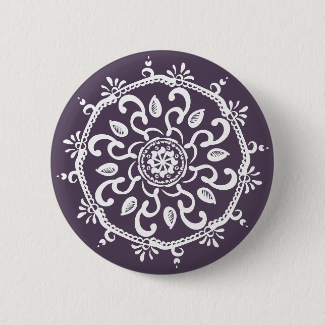 Plum Mandala 6 Cm Round Badge (Front)