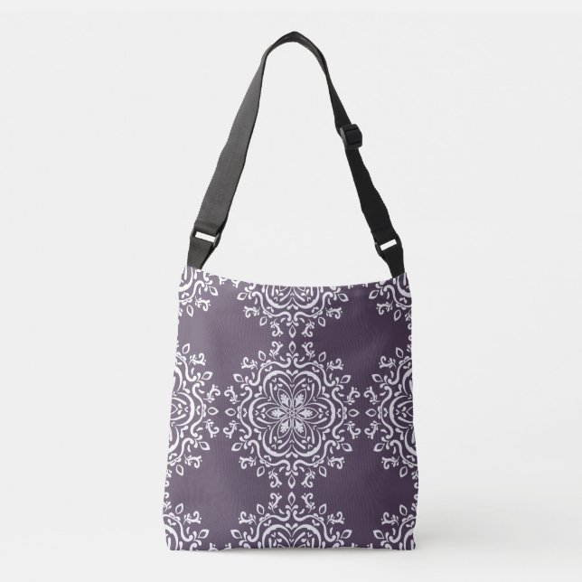 Plum Mandala Crossbody Bag (Front)