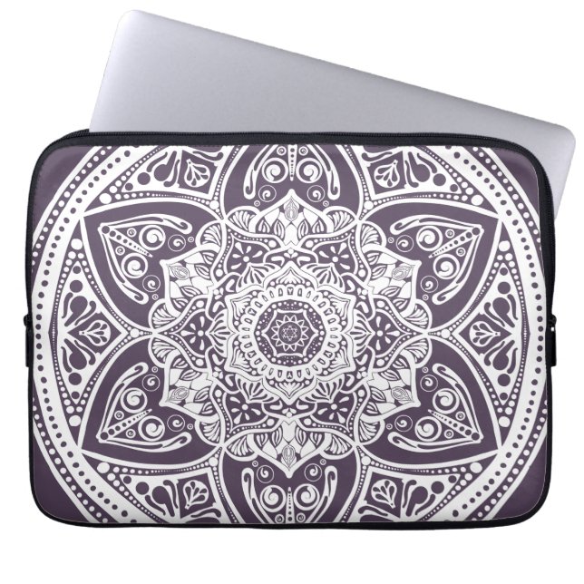 Plum Mandala Laptop Sleeve (Front)