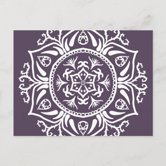 Plum Mandala Postcard (Front)