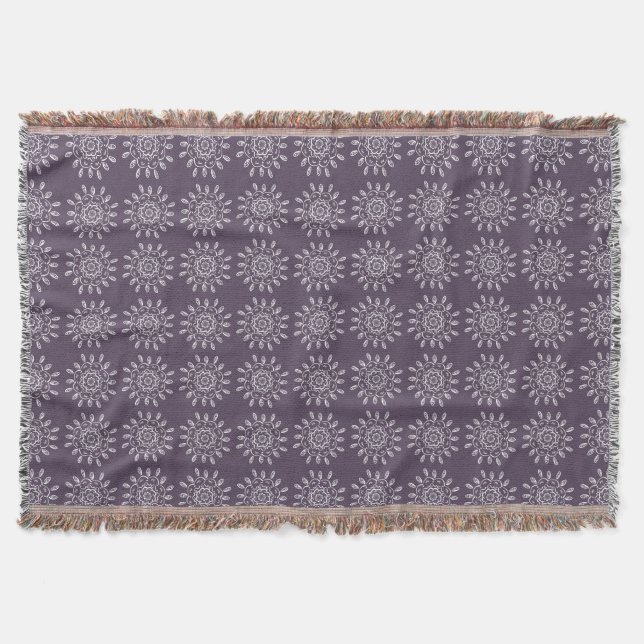 Plum Mandala Throw Blanket (Front)