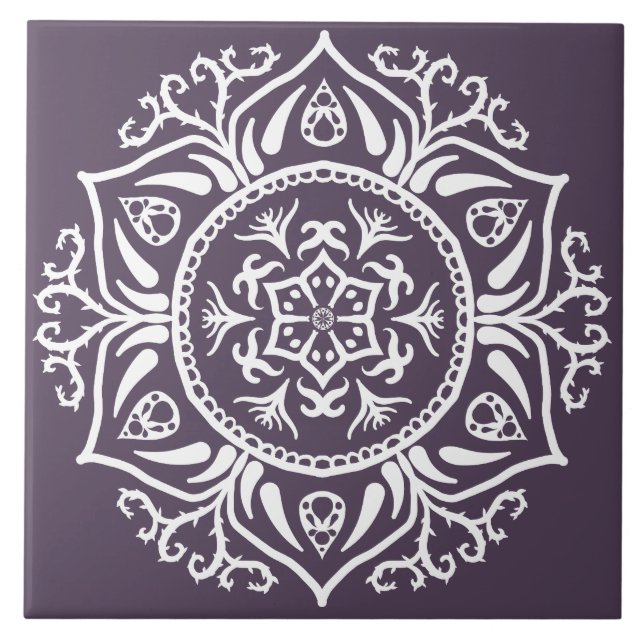 Plum Mandala Tile (Front)