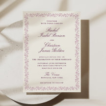 Plum Mauve Botanical Frame Wedding