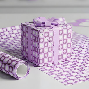 Plum Mauve Celestial Hearts Valentine’s Wrapping Paper