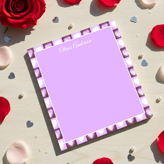 Plum Mauve Celestial Hearts Valentines Day Custom Notepad
