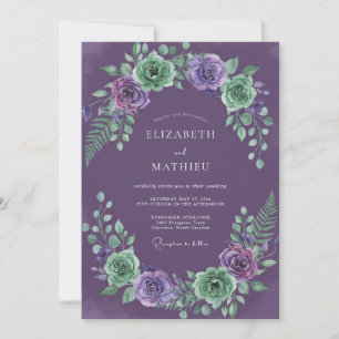 Plum Mesmerising Spring Wedding Invitation