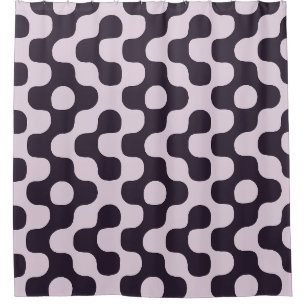 Plum Mid Century Graphic Geometric Dots Shower Curtain