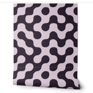 Plum Mid Century Modern Geometric Dots Wallpaper
