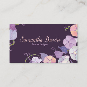 Plum Morning Glory Interior Design Business Card