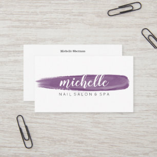 Plum Nail Polish Brush Salon Manicure Social media Business Card