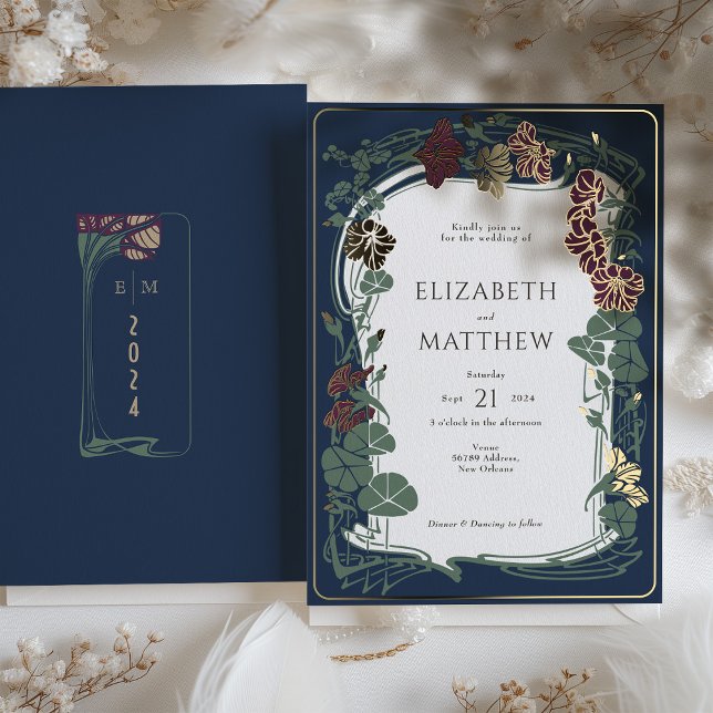 Plum Navy Blue Gold Floral Wedding (Creator Uploaded)