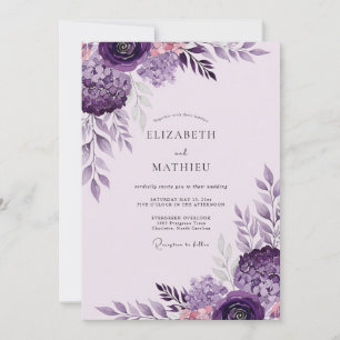Plum Noble Spring Wedding Invitation