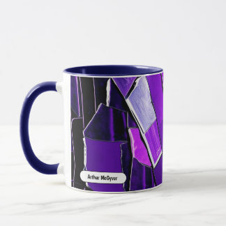 Plum Noir Glitch Glam Metallic Texture Mug