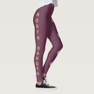 Plum North Dakota State Flower Wild Rose Leggings