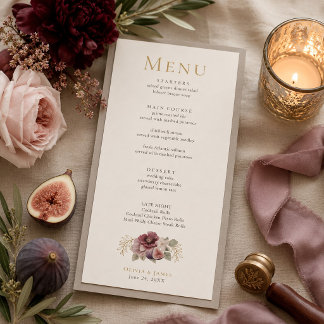 Plum & Olive Botanical Wedding Menu