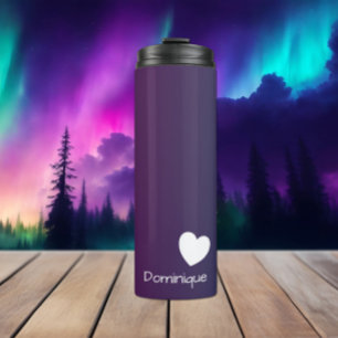 Plum Ombre Thermal Tumbler With Heart