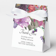 Plum Orange Floral Personalised Small Favour Box