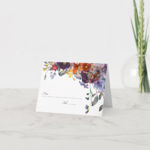 Plum Orange Floral Personalised Table Number