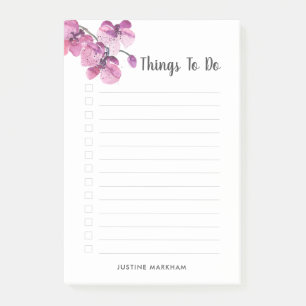 Plum Orchid Personalised To Do List Post-it Notes
