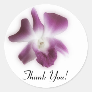 Plum Orchid, Thank You! Classic Round Sticker