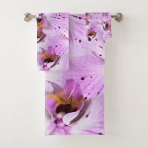 Plum Orchids Bath Towel Set