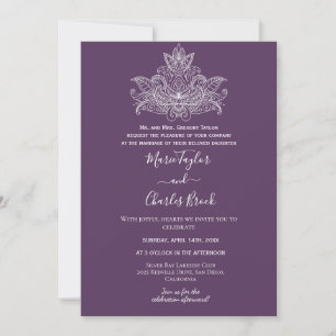 Plum Paisley Indian Wedding Invitation