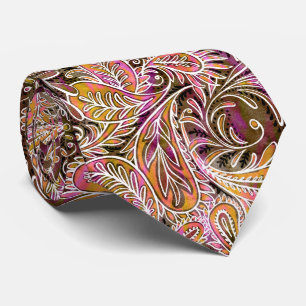 Plum Paisley Pattern Tie