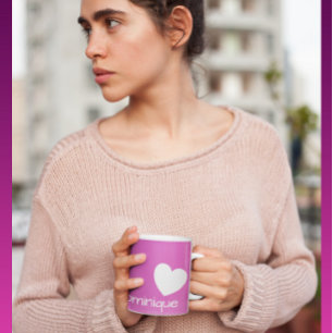 Plum Passion - Gradient Coffee Mug With A Heart