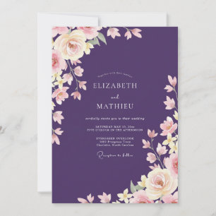 Plum Pastel Petal Wedding Invitation