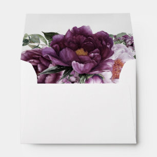 Plum Peonies Romantic Floral Envelopes
