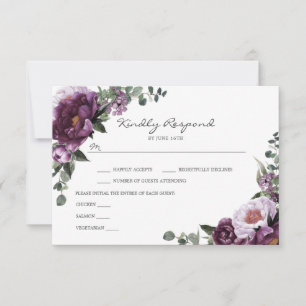 Plum Peonies RSVP Insert Card