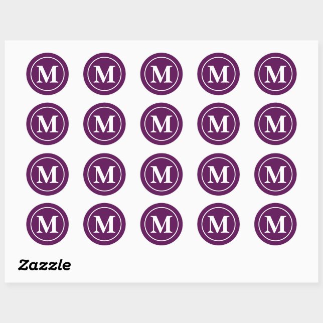 Plum Perfection - Customisable Monogram Sticker (Sheet)