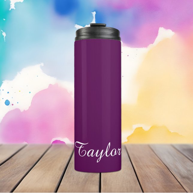 Plum Perfection -Customisable Name Thermal Tumbler (Creator Uploaded)
