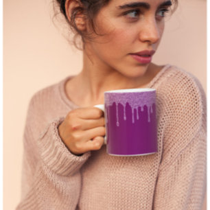 Plum Perfection - Elegant Glitter Plum - Coffee Mug