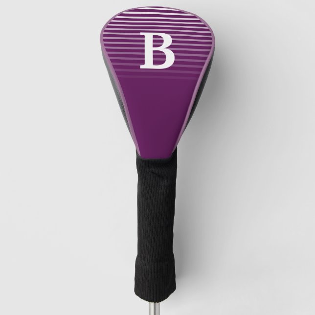 Plum Perfection - Elegant Monogram -  Golf Head Cover (Front)