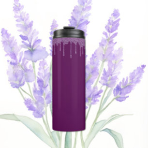 Plum Perfection - Elegant Solid Glitter -  Thermal Tumbler