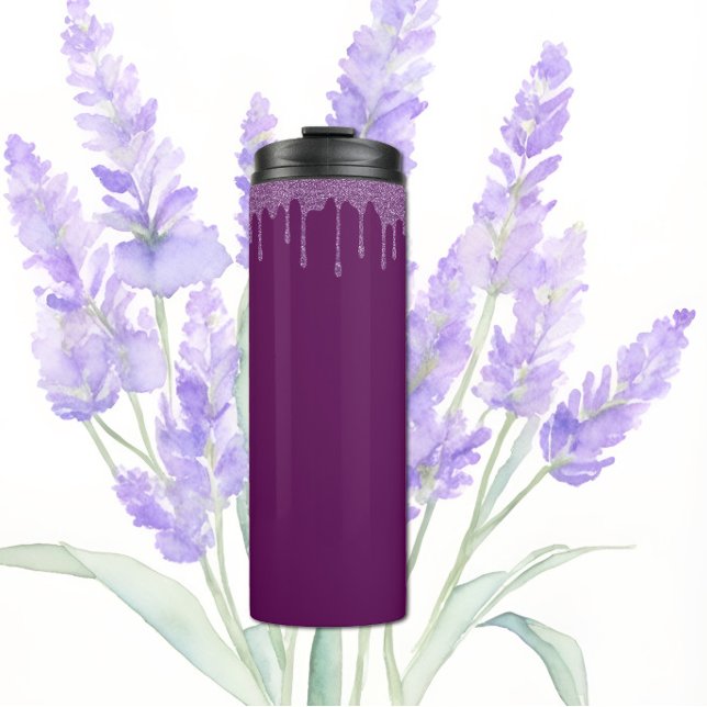 Plum Perfection - Elegant Solid Glitter -  Thermal Tumbler (Creator Uploaded)