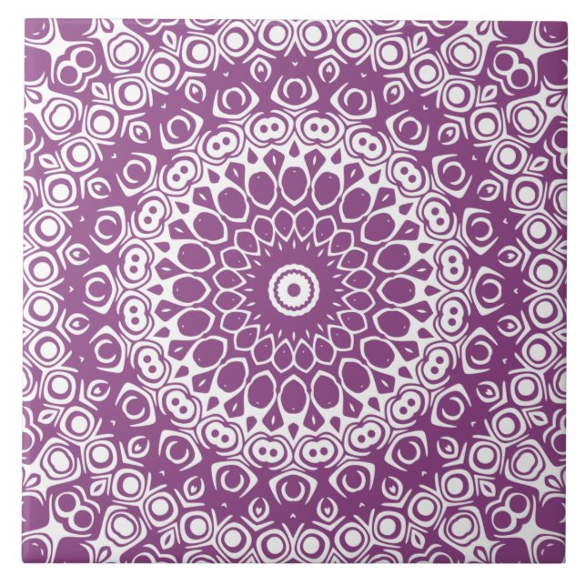 Plum Petal Mandala Symphony Tile (Front)