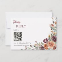 Plum Petals Wedding RSVP Card