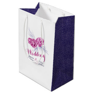 plum pine cone drawing wedding favour gift bag