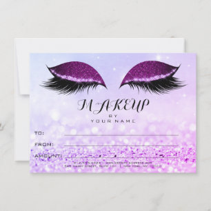 Plum Pink Rose Glitter Makeup Certificate Gift