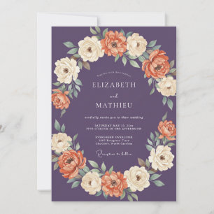 Plum Polished Autumnal Wedding Invitation
