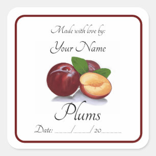 Plum Preserves Stickers and Labels Editable