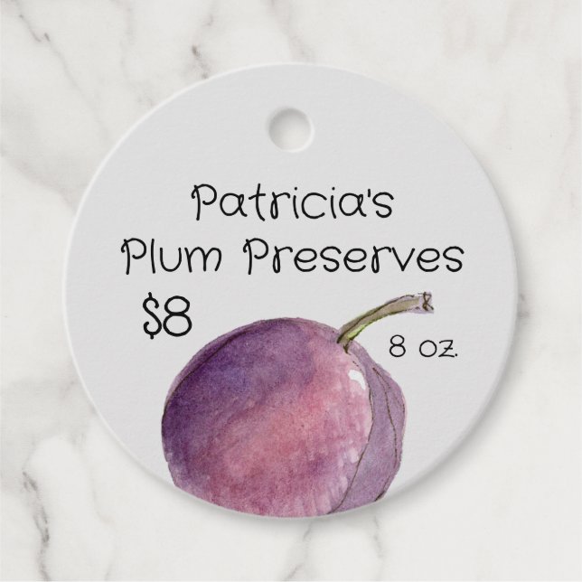 Plum Price Tag Homemade Fruit Condiment (Front)