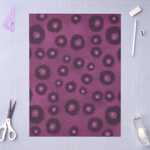 Plum Purple Abstract Circles Dots Decoupage Tissue Paper