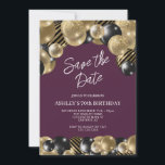 Plum Purple and Gold 70th Birthday Invitation<br><div class="desc">Create your own Plum Purple and Gold 70th Birthday Invitation! Personalize this design with your own text. You can further customize this design by selecting the "Edit Details" button if desired.</div>