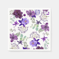 Plum Purple and Violet Flowers Elegant Celebration