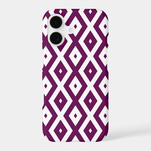 Plum purple and white diamond pattern (Back)