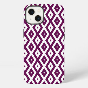 Plum purple and white diamond pattern Case-Mate iP iPhone 13 Case